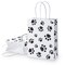 20 Pieces Puppy Dog Paw Print Gift Bags with Paper Twist Handles, Dog Gift Bags Paper Paw Print Treat Goodie Bags for PET Treat Party Favor, 6.3 x 3.1 x 8.6 Inch (White Backing)